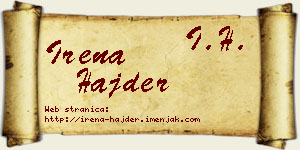 Irena Hajder vizit kartica